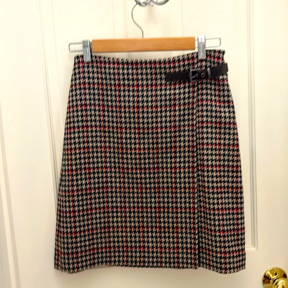 Boden wool houndstooth mini, side zip, fully lined